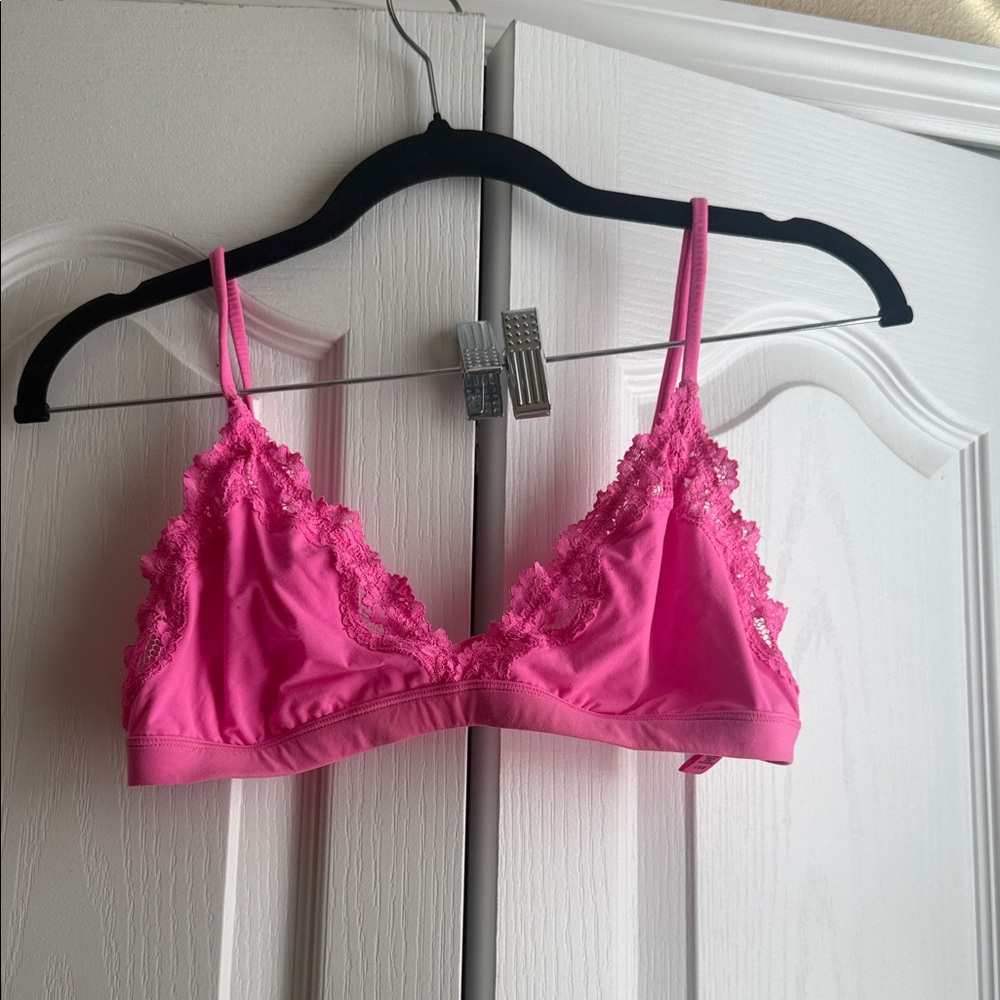 SKIMS Vibrant Pink Lace Trim Bralette